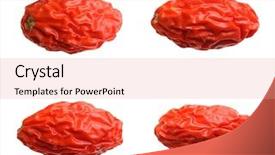  Presentation with goji - Amazing presentation theme having dried goji berry isolated on white background backdrop and a coral colored foreground