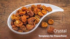  Presentation with rustic wood - Presentation design having dried-goldenberries-in-a-ceramic background and a tawny brown colored foreground