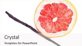  Presentation with vanilla - PPT layouts featuring dried grapefruit with vanilla bean isolated on white background and a sky blue colored foreground