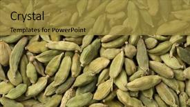  Presentation with cardamom - PPT theme featuring dried green organic cardamom pods background and a gold colored foreground