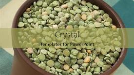  Presentation with peas - Beautiful slide set featuring dried-green-split-peas backdrop and a yellow colored foreground