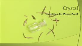  Presentation with alternative medicine - Slide set with dried-herbs-and-empty-vial background and a yellow colored foreground