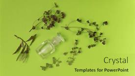  Presentation with alternative medicine - Presentation featuring dried-herbs-and-empty-vial background and a yellow colored foreground