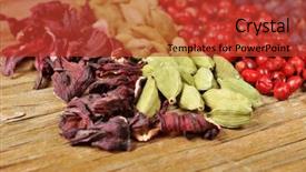  Presentation with cardamom - Colorful theme enhanced with dried hibiscus flowers green backdrop and a  colored foreground