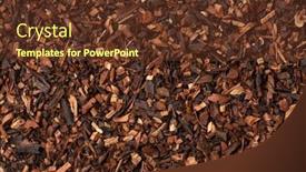  Presentation with tea leaves - Theme consisting of dried-honeybush-tea-leaves background and a tawny brown colored foreground