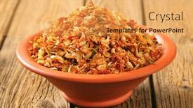  Presentation with jasmine - Beautiful PPT layouts featuring dried jasmine blossoms in the bowl backdrop and a yellow colored foreground