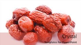  Presentation with chinese medicine - Cool new slide set with dried jujube fruits chinese herbal backdrop and a red colored foreground