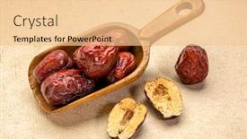  Presentation with vintage paper - PPT layouts with dried-jujube-fruits background and a lemonade colored foreground