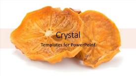  Presentation with dried vine fruit - Presentation theme having dried kaki fruit slices isolated background and a gold colored foreground