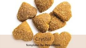  Presentation with pet food - PPT layouts featuring dried-kibble-pet-food-heart background and a gold colored foreground