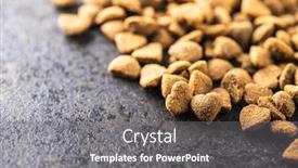  Presentation with pet food - PPT layouts enhanced with dried-kibble-pet-food-heart background and a gray colored foreground