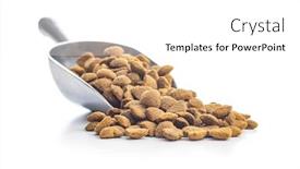  Presentation with pet food - Beautiful slides featuring dried-kibble-pet-food backdrop and a white colored foreground