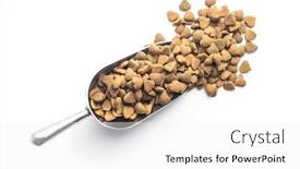  Presentation with pet food - Theme with dried-kibble-pet-food background and a white colored foreground