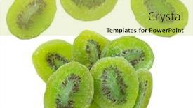 Presentation with kiwi fruit - Slide deck enhanced with dried-kiwi-fruit-isolated background and a yellow colored foreground