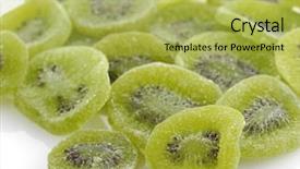  Presentation with kiwi - Cool new presentation with dried kiwi fruits close up backdrop and a yellow colored foreground