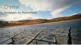  Presentation with cracked - Theme having dried-land-in-the-desert background and a lemonade colored foreground
