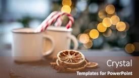  Presentation with lemon - PPT theme consisting of dried-lemon-near-mugs background and a red colored foreground