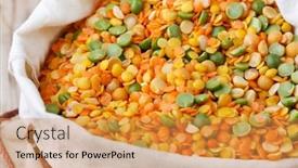 Presentation with lentils - Audience pleasing PPT theme consisting of dried lentils backdrop and a yellow colored foreground