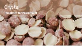  Presentation with seed - Theme with dried lotus seed background and a coral colored foreground