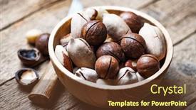  Presentation with macadamia nuts - Theme having dried-mixed-nuts-in-wooden background and a tawny brown colored foreground