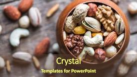  Presentation with dried fruits seeds nuts - Cool new slides with dried mixed nuts in wooden backdrop and a tawny brown colored foreground