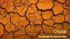  Presentation with drought - Theme enhanced with dried mud in desert parched background and a tawny brown colored foreground