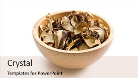  Presentation with mushrooms - Cool new presentation theme with wooden plank background texture in turquoise hues backdrop and a teal colored foreground