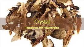  Presentation with mushrooms - PPT layouts with dried mushrooms isolated background and a tawny brown colored foreground