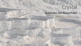  Presentation with spring water - PPT theme with dried-natural-spring-water-travertine background and a light gray colored foreground