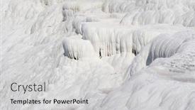  Presentation with spring water - Presentation design consisting of dried-natural-spring-water-travertine background and a light gray colored foreground