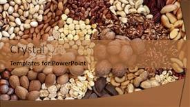  Presentation with food minerals - Audience pleasing slide set consisting of dried-nut-collection-forming backdrop and a coral colored foreground