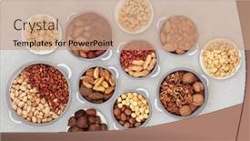  Presentation with vegan vegetarian diet - Slide deck having dried-nut-health-food-collection background and a coral colored foreground