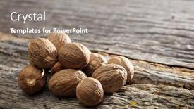  Presentation with seeds - Slides enhanced with dried nutmeg seeds set background and a gray colored foreground