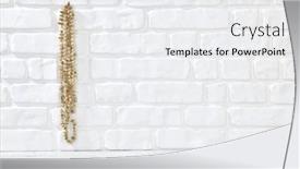  Presentation with white brick wall - Theme having dried-okra-hanging-on-white background and a sky blue colored foreground