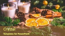  Presentation with christmas candles - Presentation theme with dried-orange-and-christmas-spices background and a red colored foreground