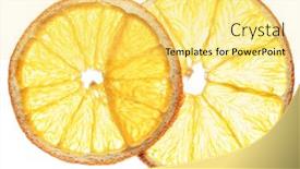  Presentation with dried food - Beautiful presentation theme featuring dried orange fruit slices isolated on white background organic food backdrop and a yellow colored foreground