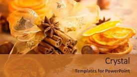  Presentation with golden christmas - Beautiful theme featuring dried oranges and anise star backdrop and a gold colored foreground
