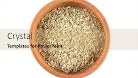  Presentation with oregano - Amazing PPT layouts having dried-oregano-in-small-wooden backdrop and a coral colored foreground