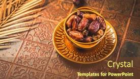  Presentation with organic - PPT layouts featuring dried-organic-dates-in-bowl background and a tawny brown colored foreground