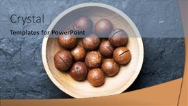  Presentation with macadamia nuts - Slide deck with dried-organic-macadamia-nuts background and a seafoam green colored foreground