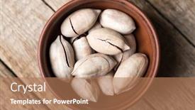 Presentation with black ceramic - Colorful presentation design enhanced with dried-organic-pecan-nuts backdrop and a coral colored foreground