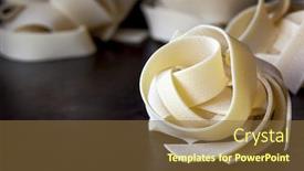  Presentation with slate - Slide deck featuring dried pappardelle ribbon pasta over dark slate background and a tawny brown colored foreground