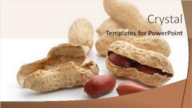  Presentation with peanut - PPT theme having dried peanut fruits isolated on white background background and a lemonade colored foreground