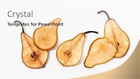  Presentation with pear - Theme featuring dried-pear-slices-on-white background and a white colored foreground