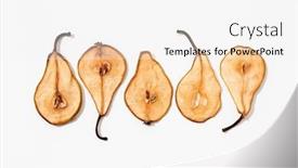  Presentation with pear - Cool new PPT theme with dried-pear-slices-on-white backdrop and a white colored foreground
