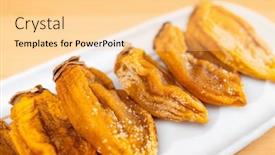  Presentation with cell culture plate - Presentation with dried-persimmon-on-the-plate background and a blonde colored foreground