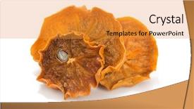  Presentation with dried vine fruit - Slides featuring dried persimmon or kaki fruit background and a gold colored foreground