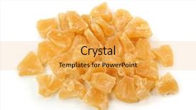  Presentation with phytotherapie set healing herbs dried - PPT theme consisting of dried pineapple isolated on white background and a  colored foreground