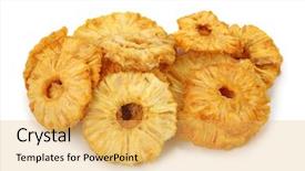  Presentation with pineapple - Audience pleasing presentation consisting of dried pineapple isolated on white backdrop and a  colored foreground