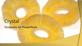  Presentation with pineapple - Beautiful PPT layouts featuring dried pineapple isolated on white backdrop and a yellow colored foreground